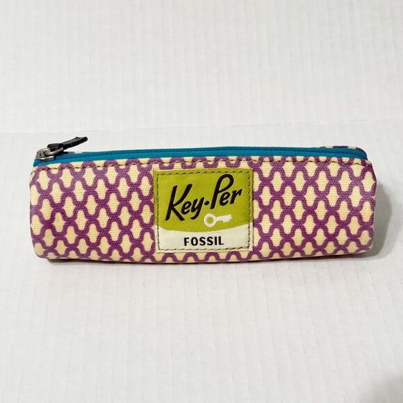 Fossil Key Per Travel Cosmetic Roll Up Bag Wallet Bird Y2K Jewelry Organizer - Picture 5 of 11